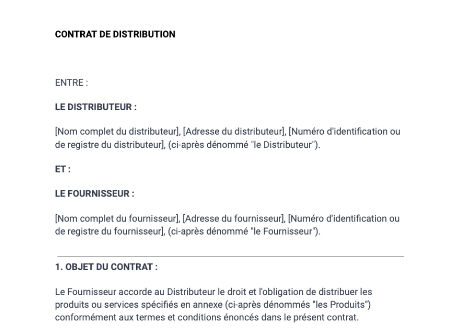 Contrat de distribution