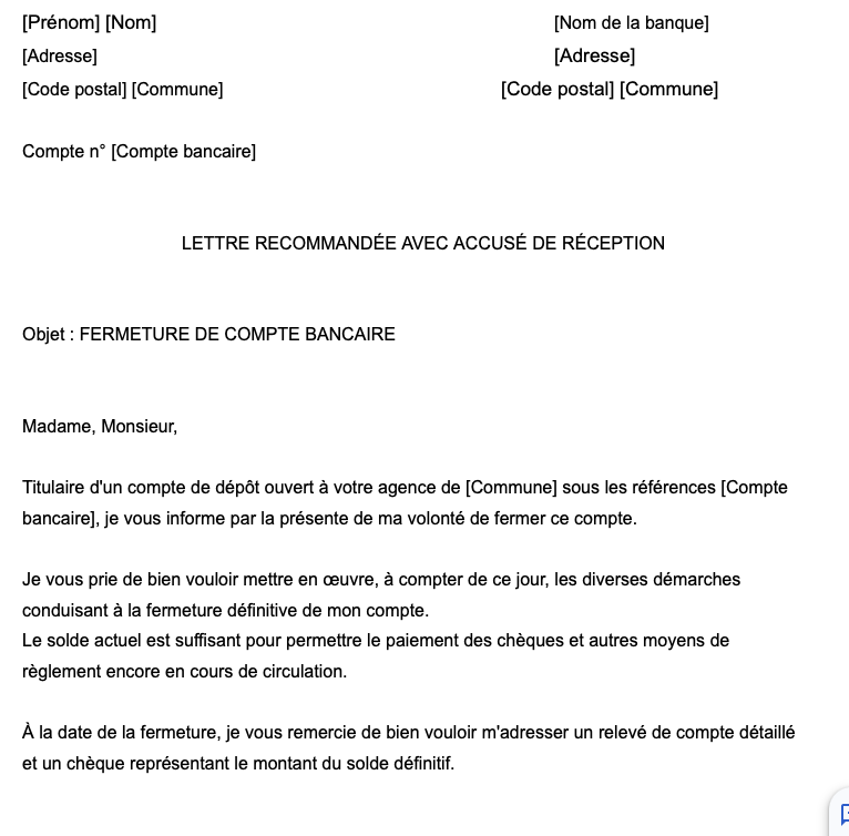 Fermeture compte individuel