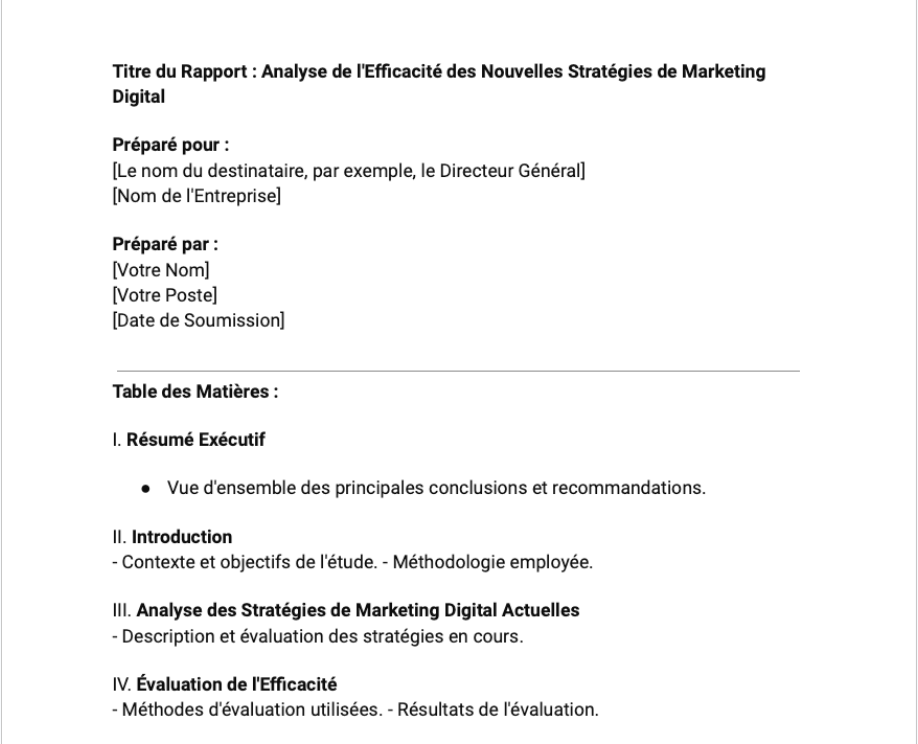 Rapport formel