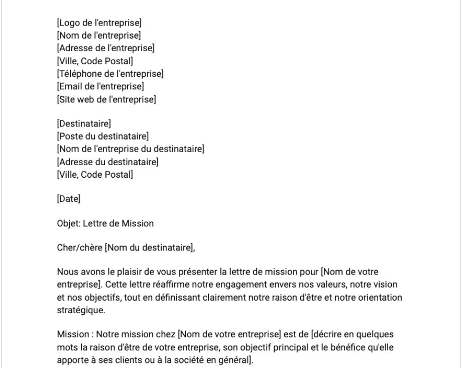 Lettre de mission
