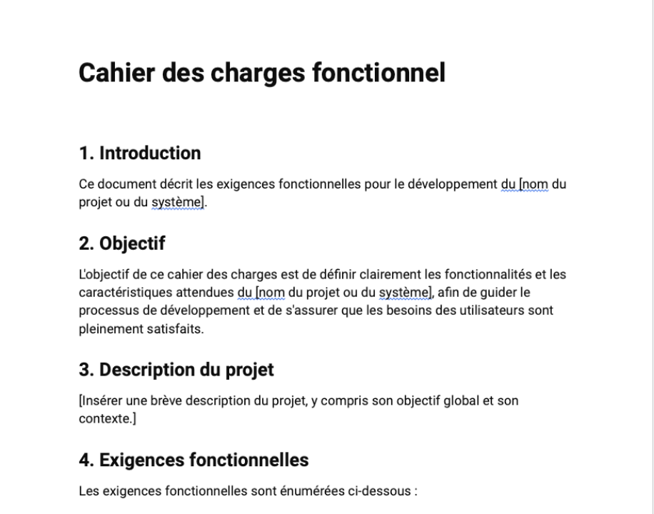 Modèle de cahier des charges fonctionnel